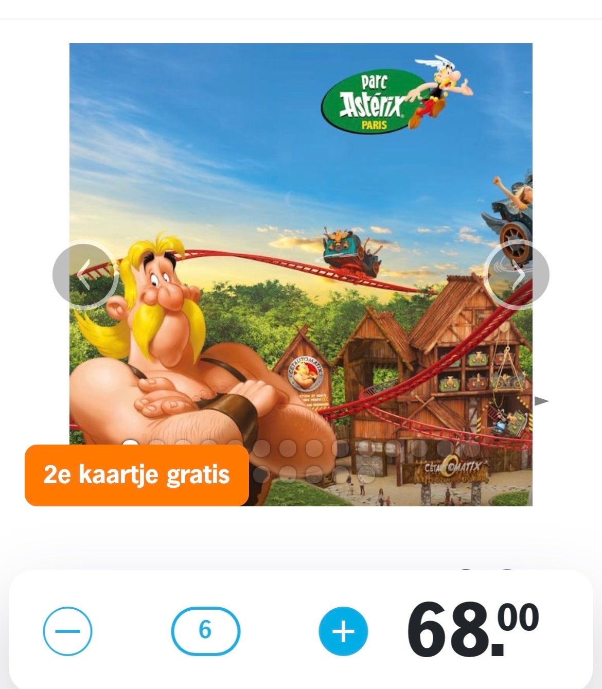 Parc Asterix 1 ticket €34,- overnemen zonder winst, Eén persoon, Kortingskaart