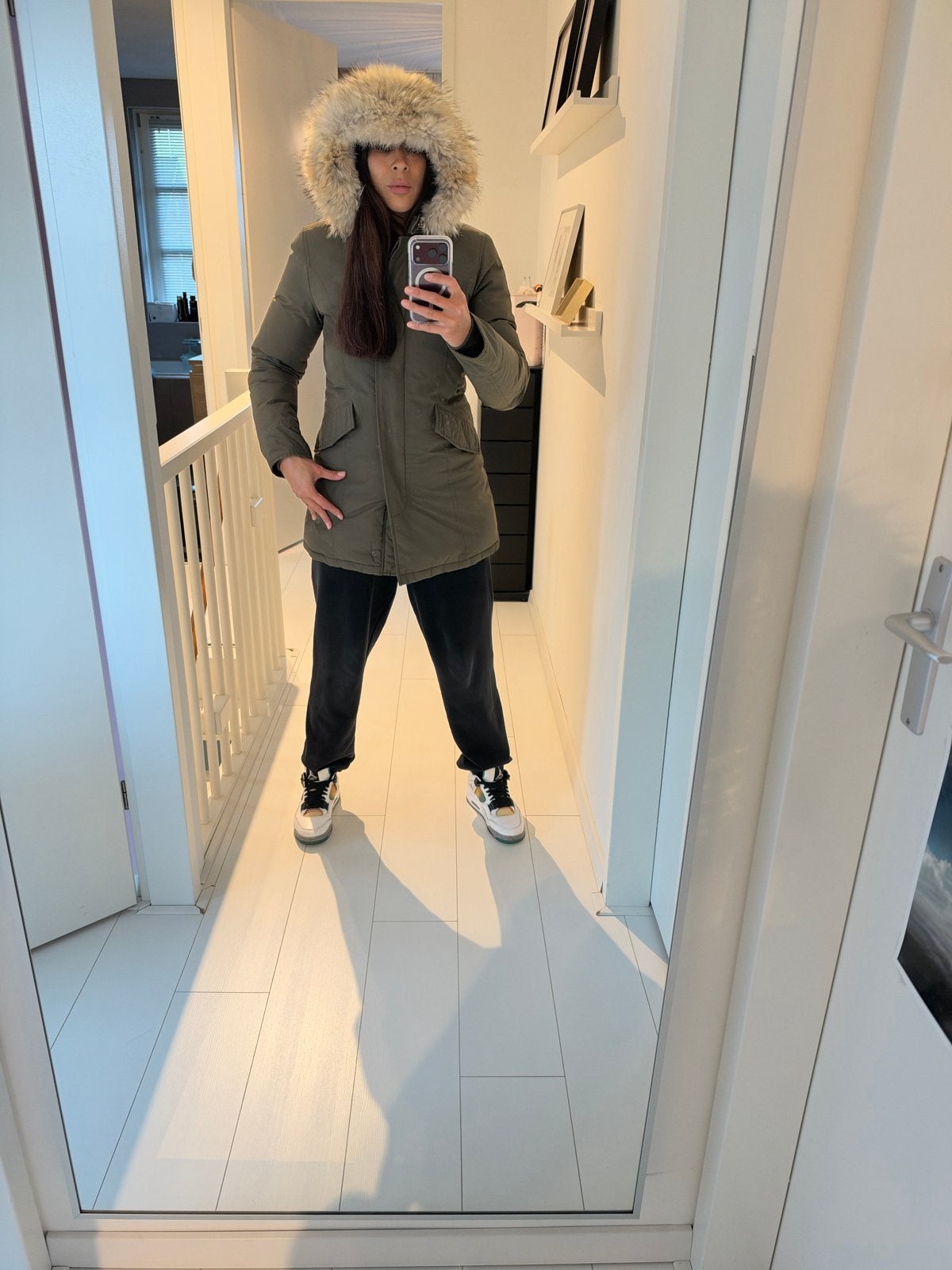 Woolrich John Rich & Bros. Winterjas met Bontkraag Maat M, Ophalen of Verzenden, Zo goed als nieuw, Maat 38/40 (M), Groen