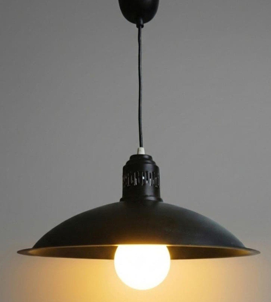 Hanglamp, zwart, Riverdale vintage serie, industrieel design, Gebruikt, Vintage, Metaal, E27 (groot)