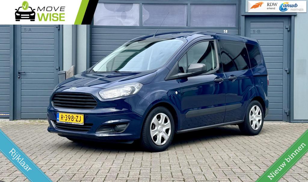 Ford Tourneo Courier 1.0 - 101pk | 5 Persoons | Benzine !| b, Auto's, Voorwielaandrijving, Gebruikt, Blauw, Automatische klimaatregeling