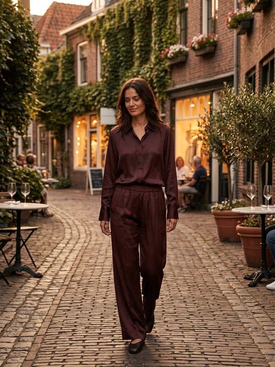 Bloes en pantalon in bordo van second female, Kleding | Dames, Maat 38/40 (M), Overige kleuren, Ophalen of Verzenden, Zo goed als nieuw