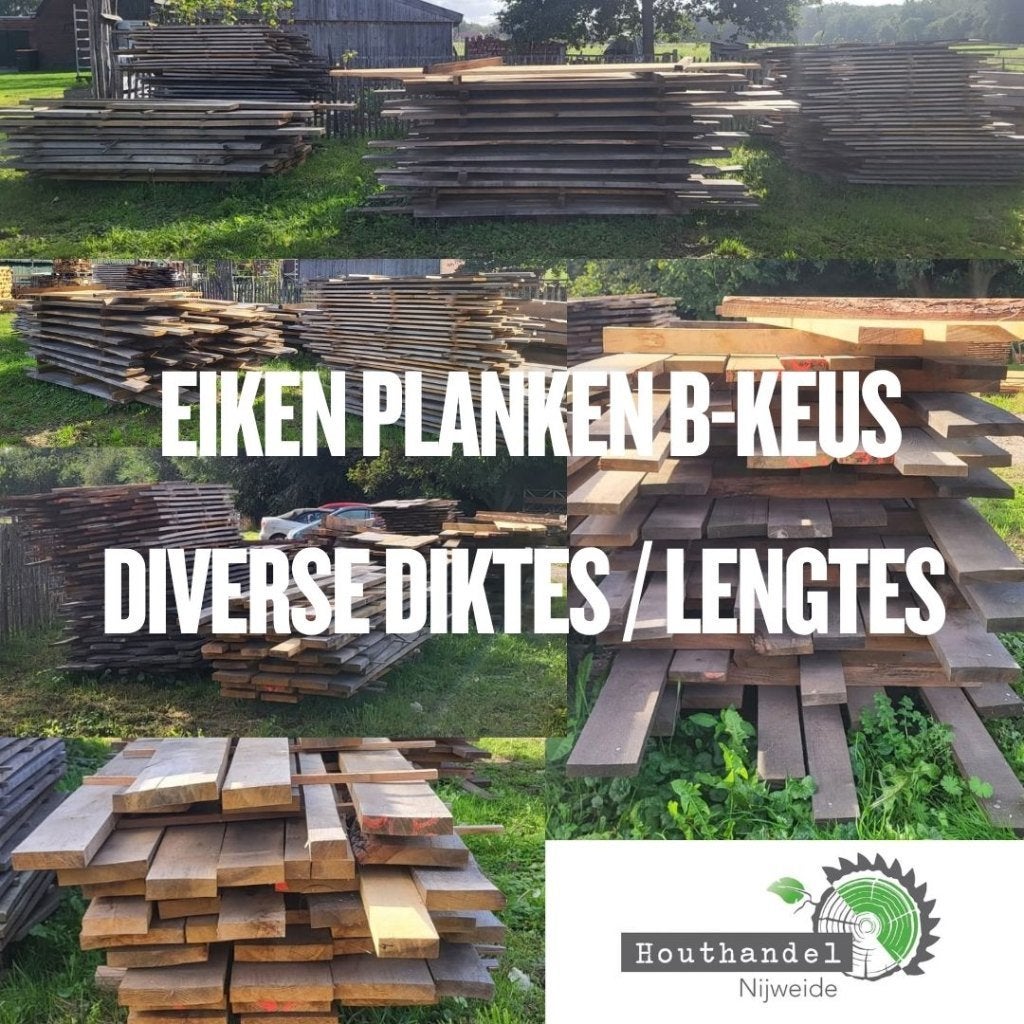 Eiken planken B-keus - diverse maten, Doe-het-zelf en Verbouw, Ophalen, 25 tot 50 mm, Eiken, Nieuw