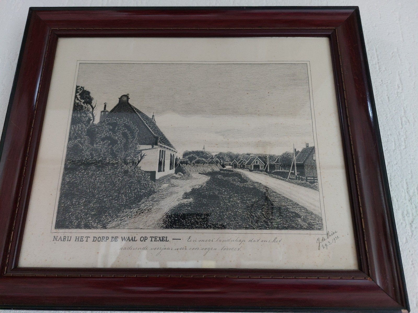 Oude prent Texel, Ophalen of Verzenden
