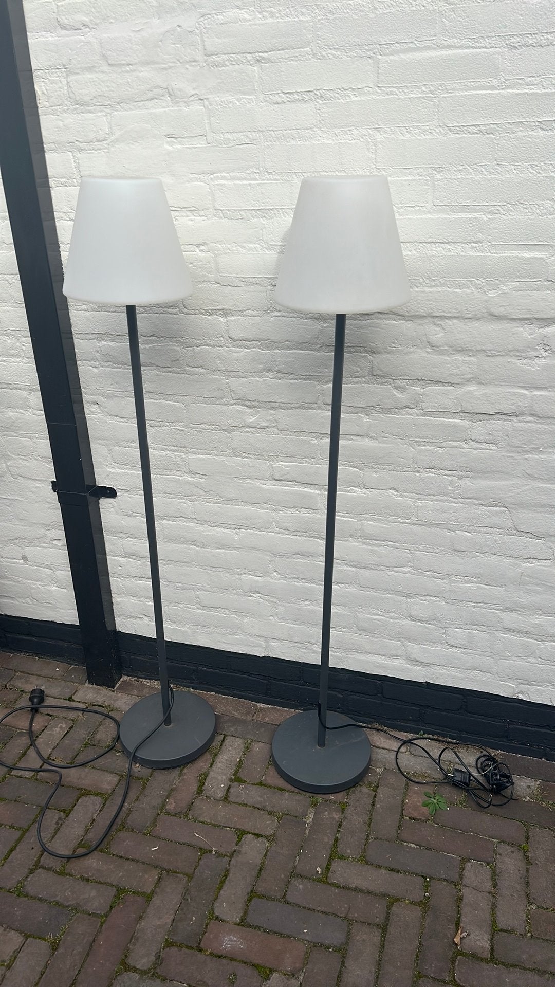 2 buitenlampen met stekker, Huis en Inrichting, Ophalen, Gebruikt, Minder dan 100 cm