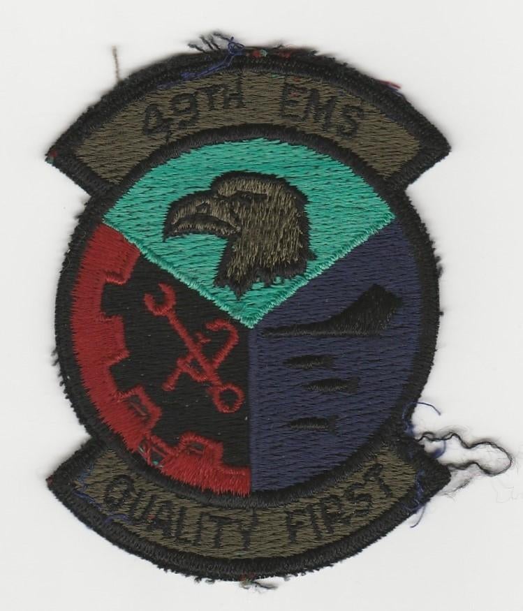 Embleem / patch USAF - 49th Equipment Maintenance Squadron, Verzenden, Luchtmacht, Amerika, Embleem of Badge