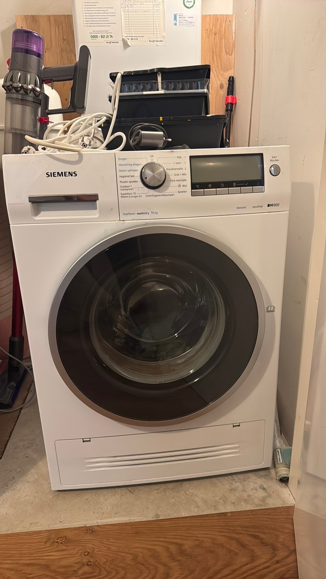 Siemens blueSteam iQ800 wasmachine en droger, Ophalen, Gebruikt, Voorlader, Kort programma