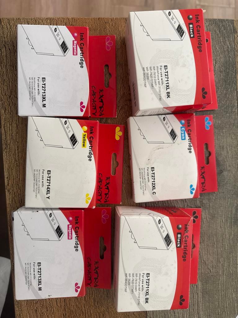 Inktcartridges voor WorkForce WF-7110/7610/7620/3620/3640, Computers en Software, Printers, Ophalen of Verzenden, Nieuw, Inkjetprinter