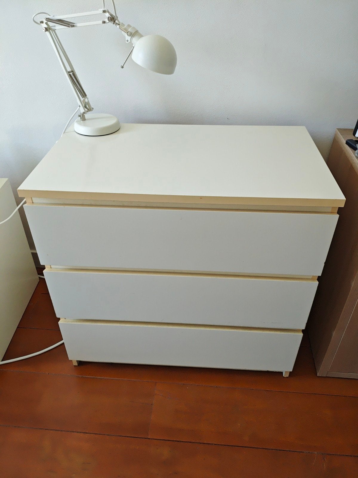 White Chest of Drawers (3 Large Drawers), Zo goed als nieuw, Minder dan 100 cm, 25 tot 50 cm, 50 tot 100 cm