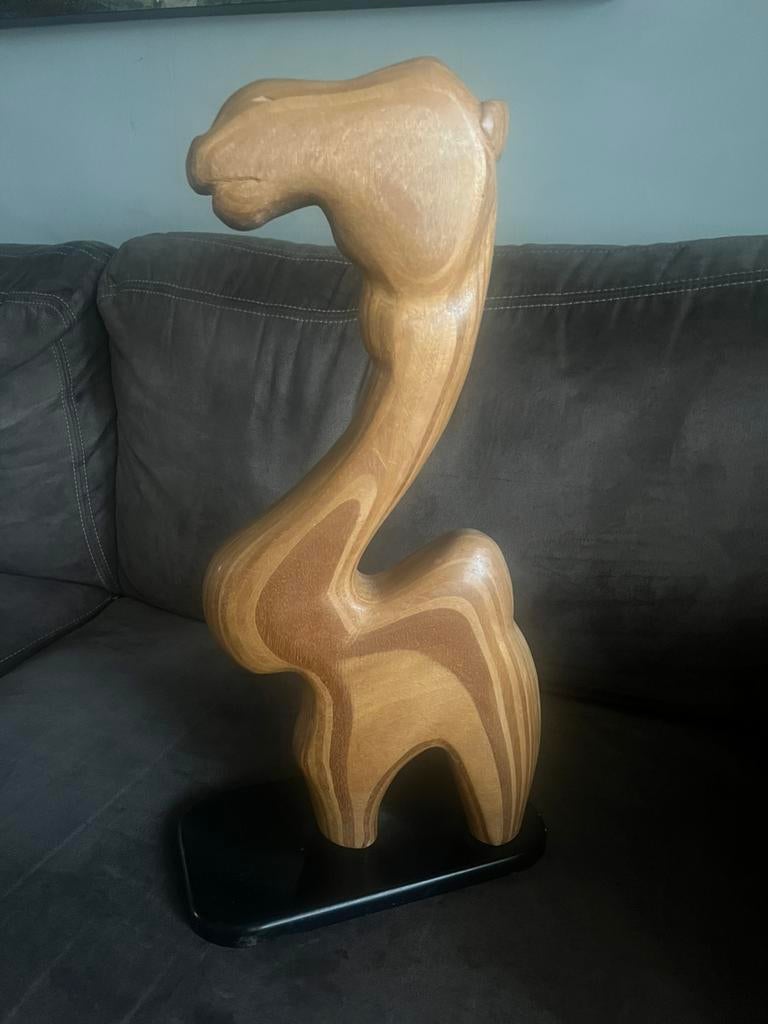 Vintage Beeld Houten Dromedaris., Antiek en Kunst, Ophalen of Verzenden