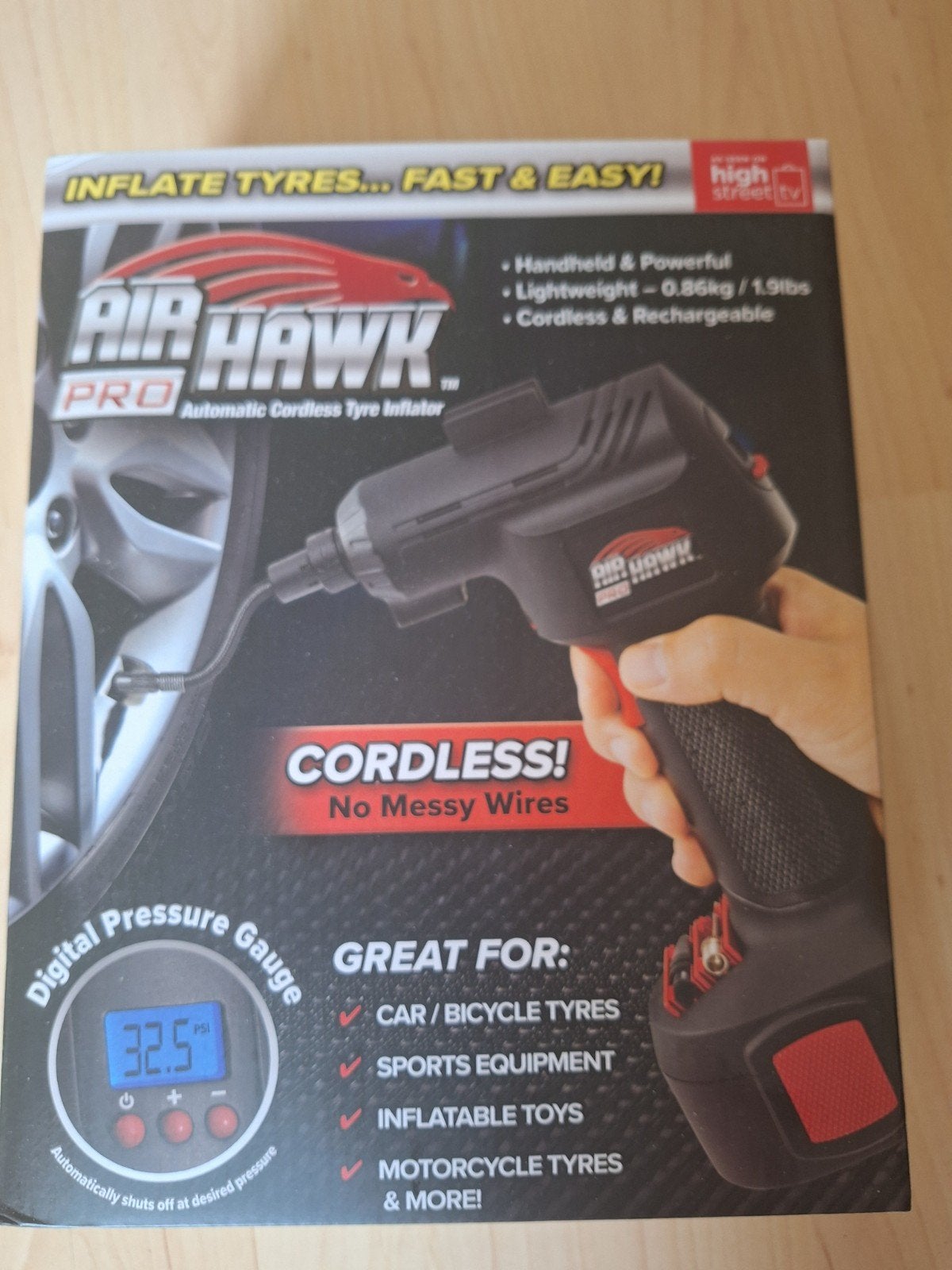 Air Hawk Pro Draadloze Bandenpomp, Auto diversen, Auto-accessoires, Nieuw, Ophalen