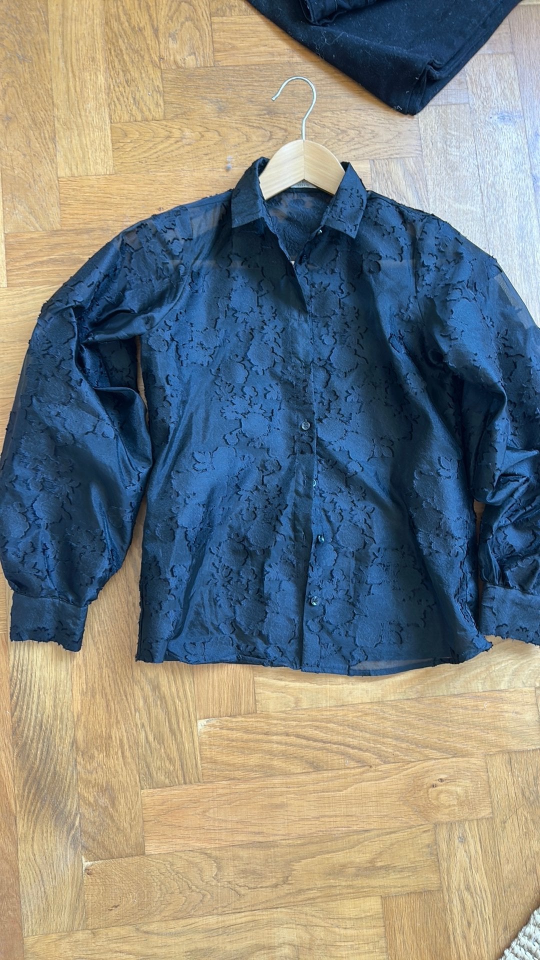SEY studio prachtige zwarte blouse voile kant achtig 34, Ophalen of Verzenden, Zo goed als nieuw, Maat 34 (XS) of kleiner, Zwart