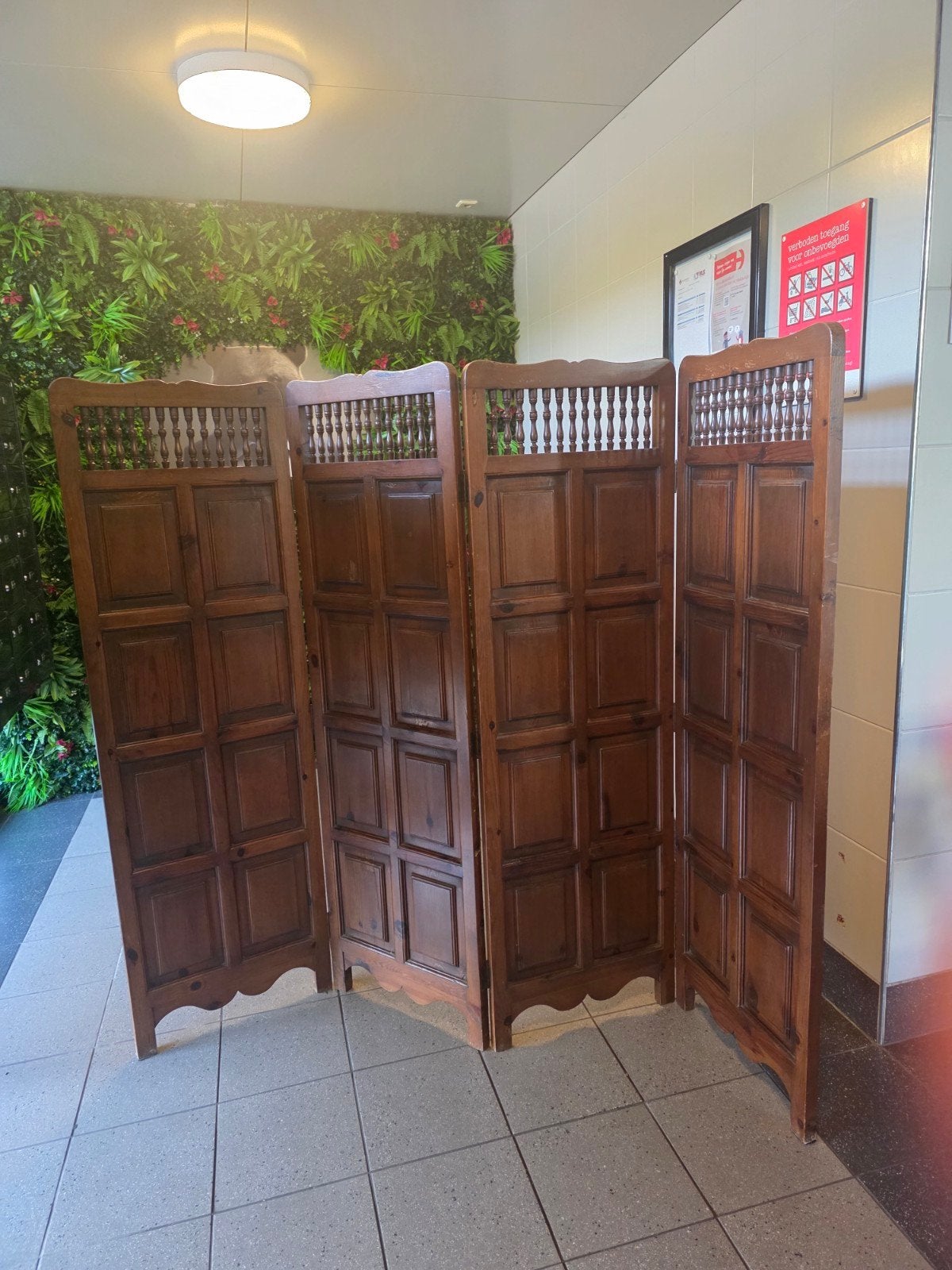 Mooi houten kamerscherm met 4 panelen, Huis en Inrichting, Ophalen, Gebruikt