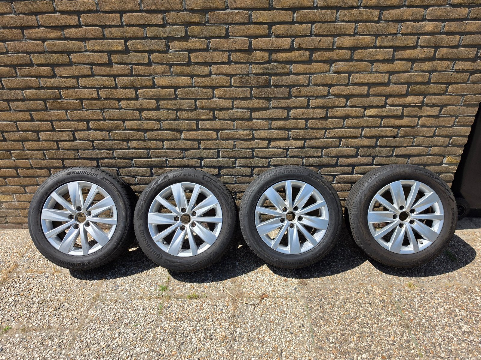 Set van 4 Hankook Ventus Prime 3 banden met velgen 5x112 VW, Auto-onderdelen, Banden en Velgen, Ophalen, Gebruikt, 16 inch, Banden en Velgen