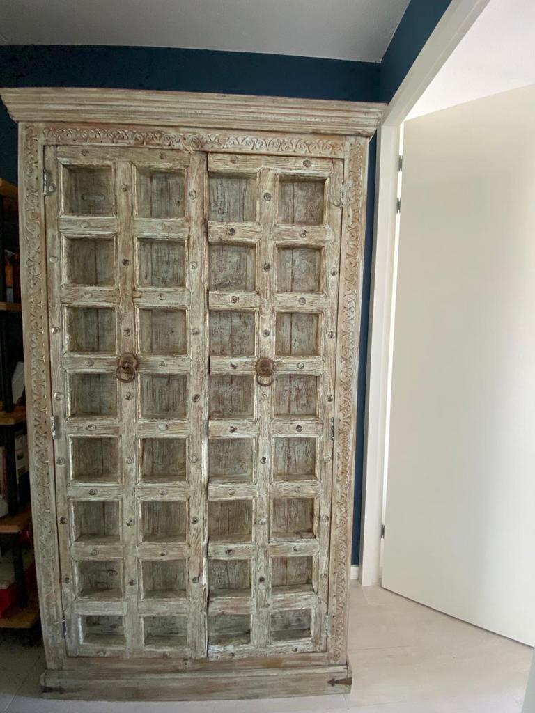 Handgemaakte kast van mangohout, Ophalen, Gebruikt, 100 tot 150 cm, 200 cm of meer
