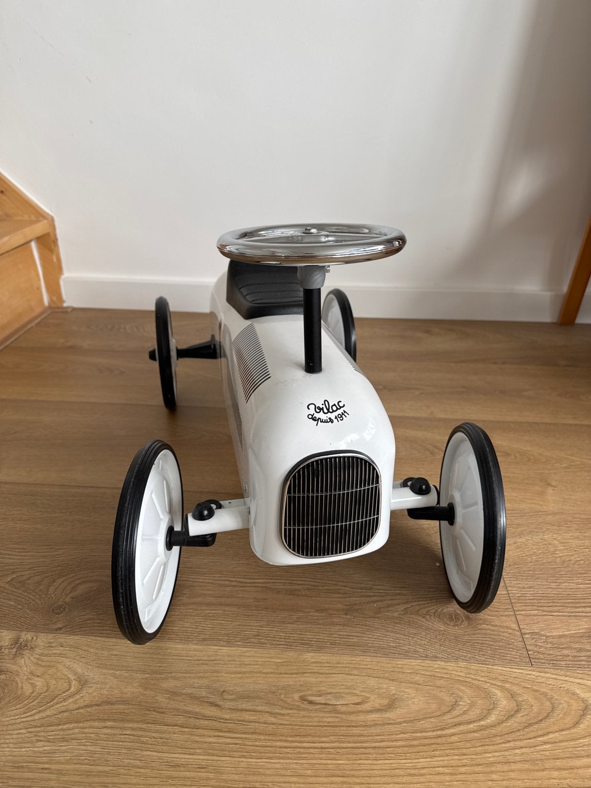 Vilac Loopauto Wit - Retro Raceauto voor Kinderen, Ophalen, Zo goed als nieuw, Loopvoertuig