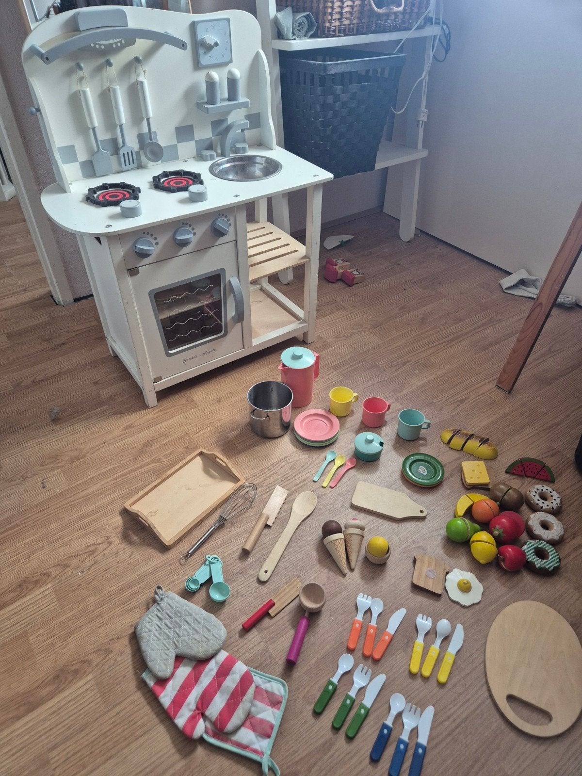 Houten speelkeuken met accessoires, Ophalen, Gebruikt, Knutselen