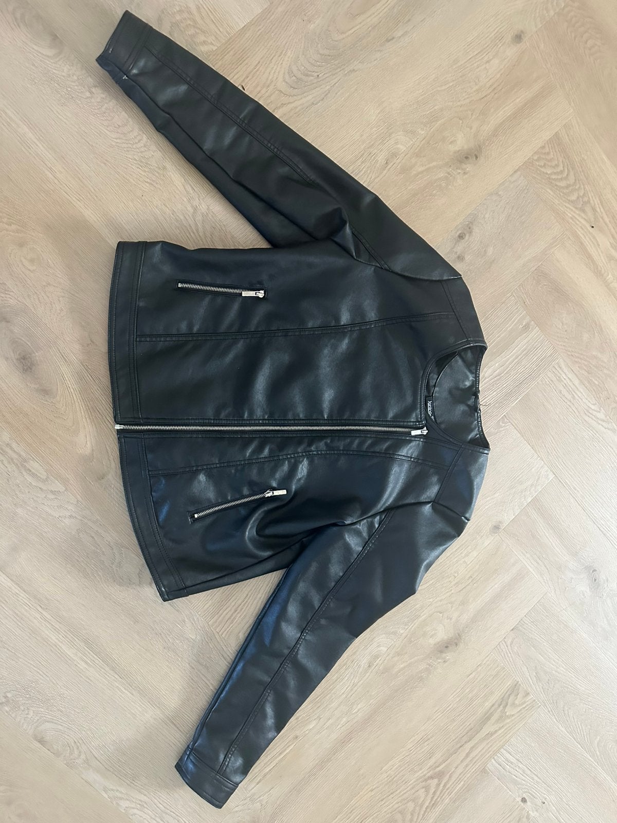 (nep) leren jasje Janina maat 46, Ophalen of Verzenden, Zo goed als nieuw, Maat 46/48 (XL) of groter, Zwart