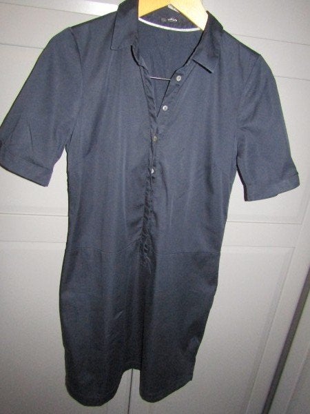 G630 Opus mt 36 jurk donkerblauw stretch dun, Kleding | Dames, Jurken, Zo goed als nieuw, Knielengte, Maat 36 (S), Opus