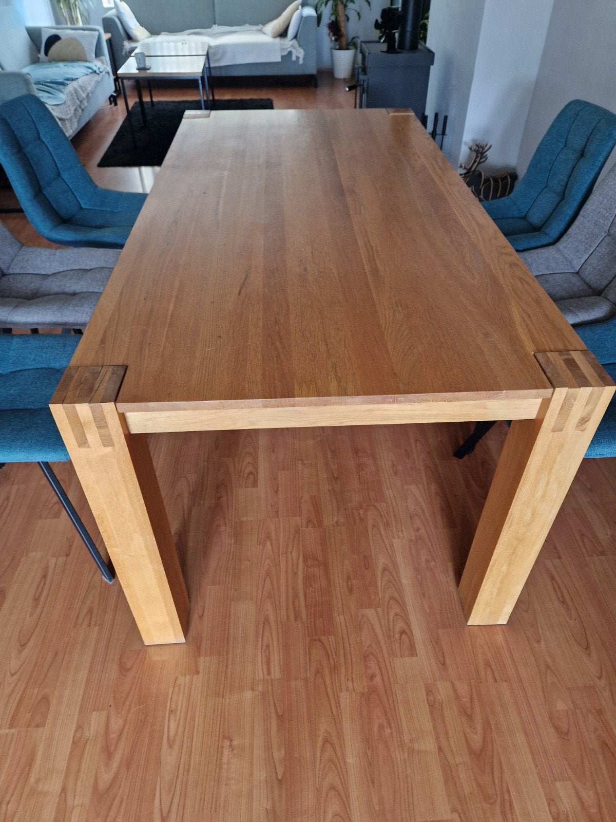 eikentafel 180x90 cm, Ophalen, Eikenhout, 50 tot 100 cm, Zo goed als nieuw