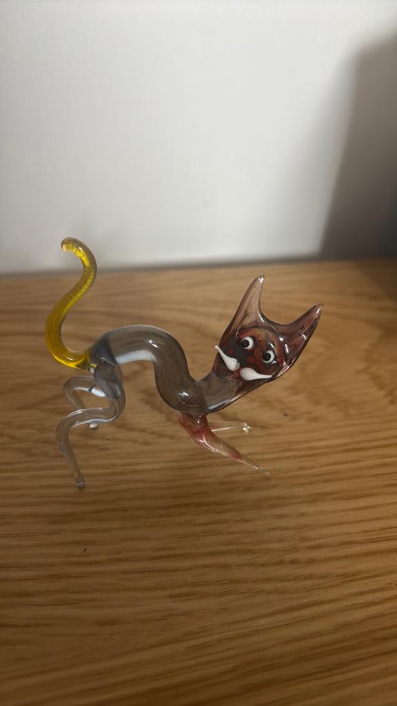 Murano glazen katje - 6 cm, Verzamelen, Beelden en Beeldjes, Ophalen of Verzenden, Zo goed als nieuw, Dier