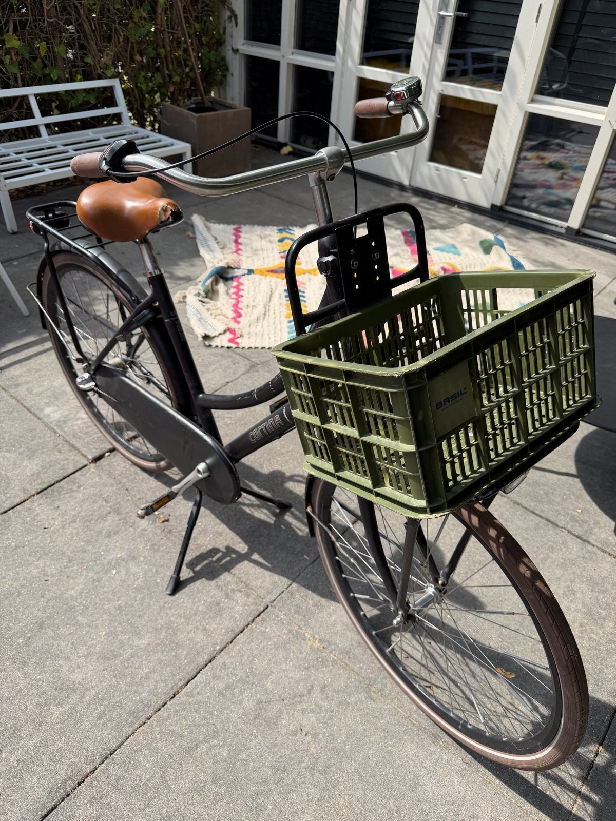 Cortina U4 Transportfiets Dames - Zwart met krat, Overige merken, Terugtraprem, Versnellingen, Ophalen of Verzenden