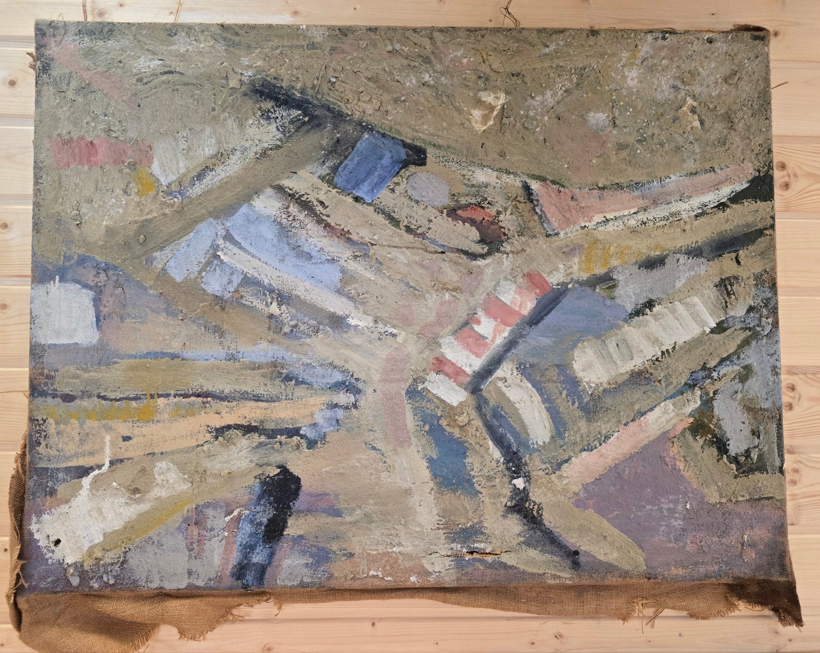 Zeer groot abstract schilderij P.C.
Kuiper 75×100 cm, Ophalen of Verzenden