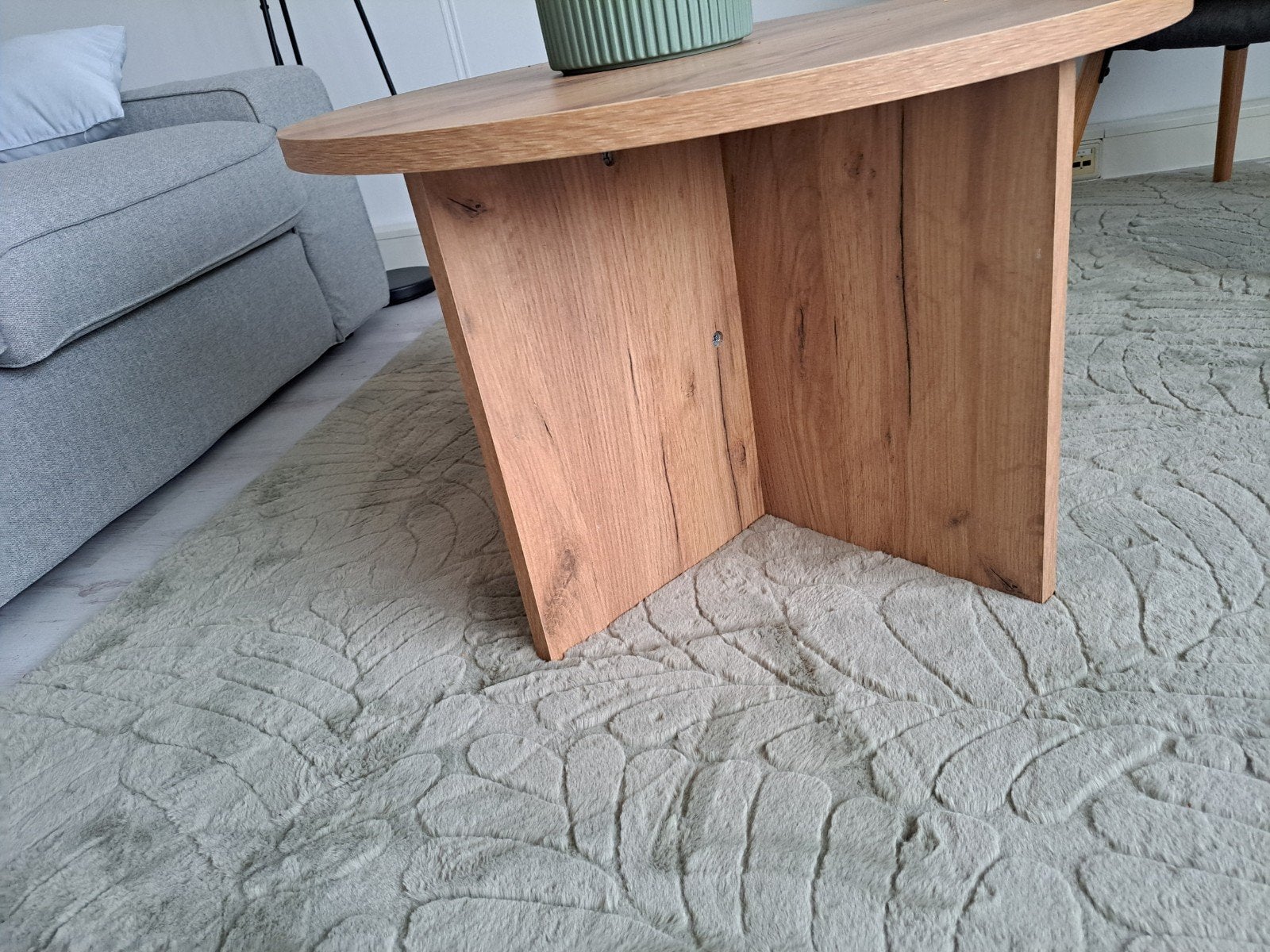 Kleine houten salontafel van JYSK - Zo goed als nieuw, Ophalen, Minder dan 50 cm, Rond, Minder dan 50 cm