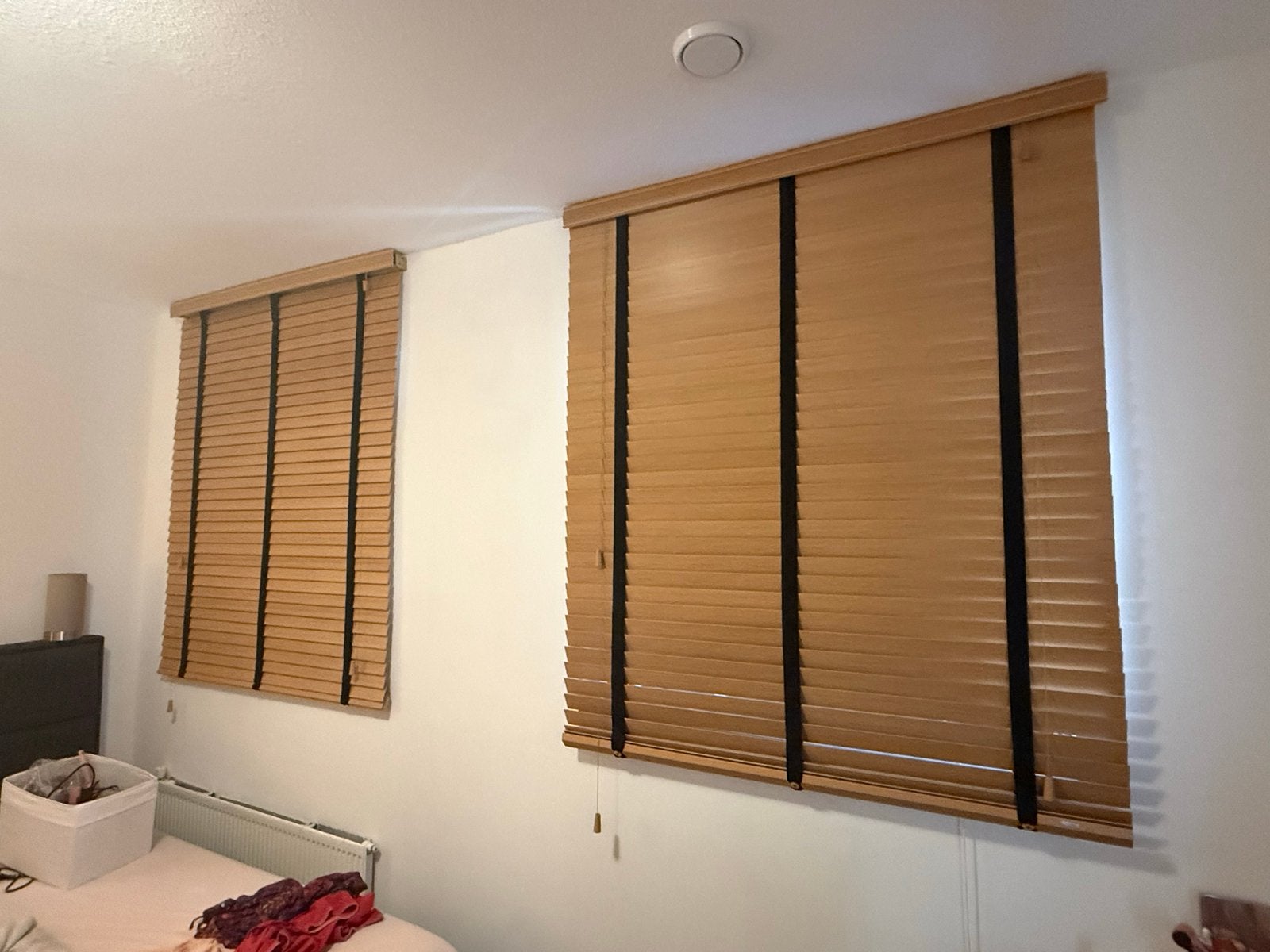 Houten jaloezieën 2 stuks - 130cm breed x 155cm hoog, Jaloezie, Overige merken, Bruin, Hout