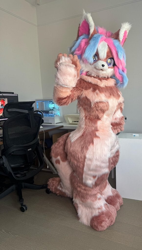 Uniek Fursuit Kostuum - Roze en Blauw, Verzenden, Nieuw, Pak of Jurk