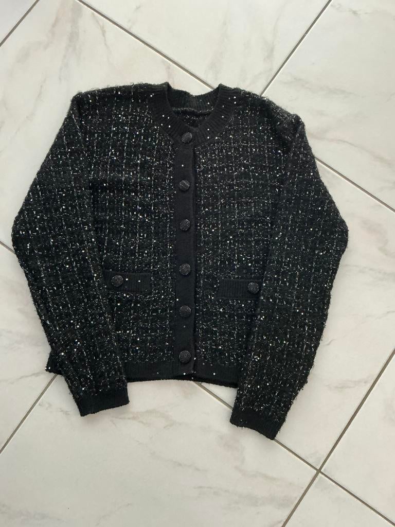 ZWART VEST MET GLITTER, Ophalen of Verzenden, Nieuw, Zwart