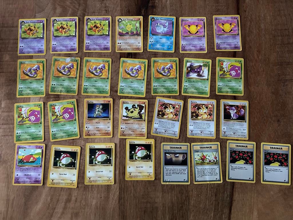 Vintage Pokémon Team Rocket Kaarten - Oude Collectie, Ophalen of Verzenden, Gebruikt, Meerdere kaarten