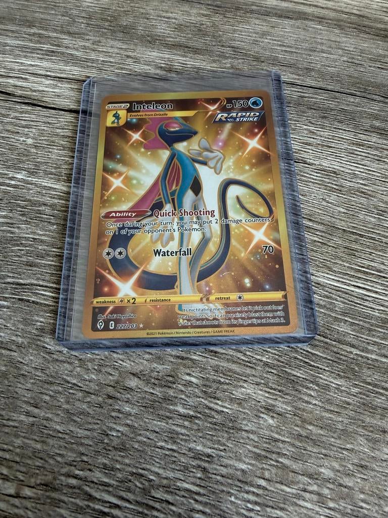 Inteleon Gold Secret Rare Pokémon Kaart, Verzenden, Nieuw, Losse kaart, Foil