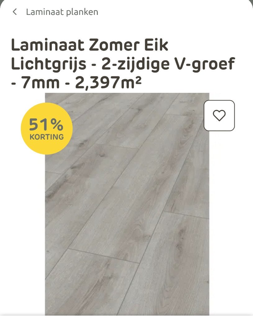Laminaat, Nieuw, Ophalen of Verzenden, 25 tot 50 m², Crème