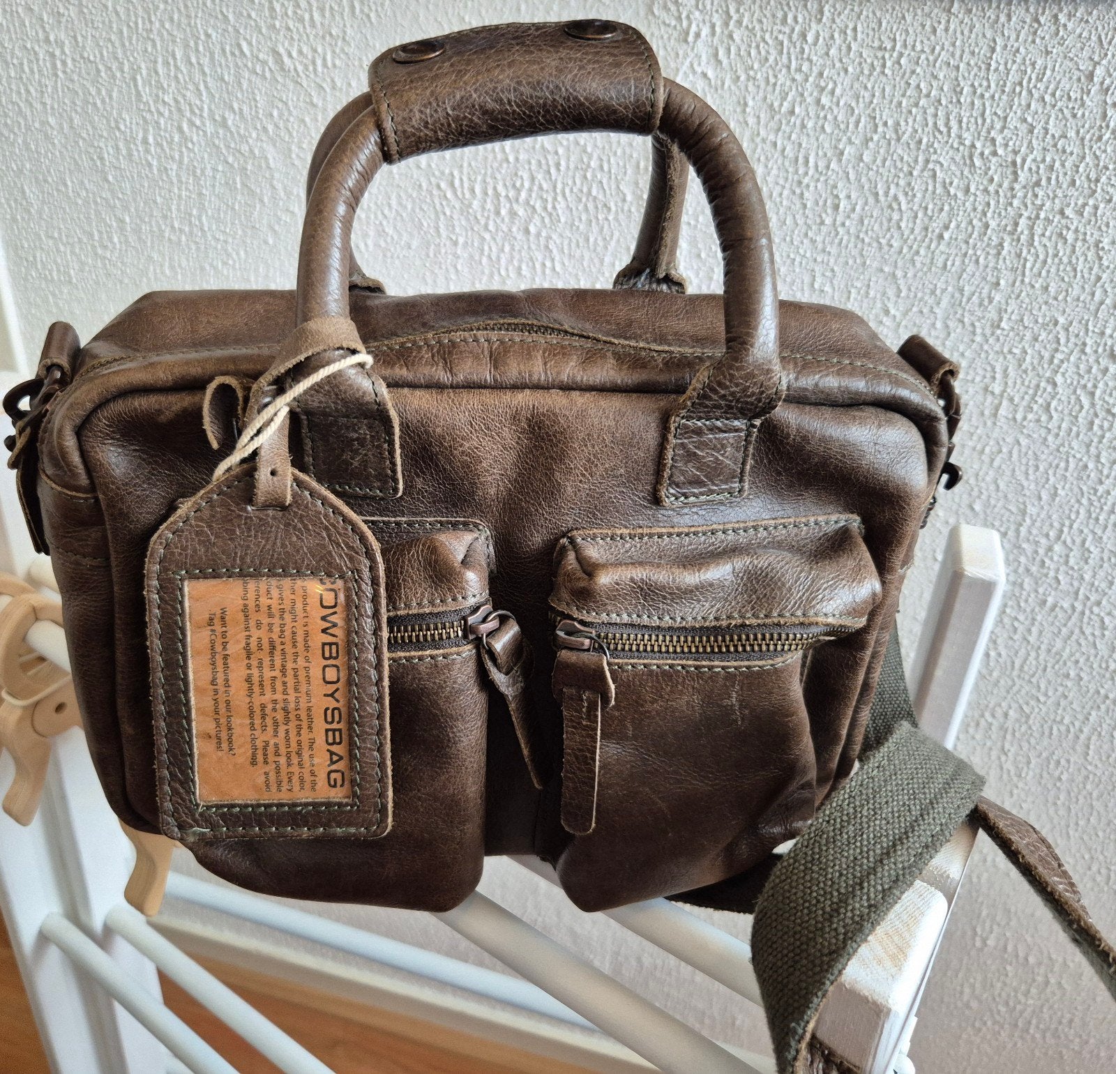 Cowboysbag Handtas/Schoudertasje - Bruin Leer, Ophalen of Verzenden, Zo goed als nieuw, Bruin
