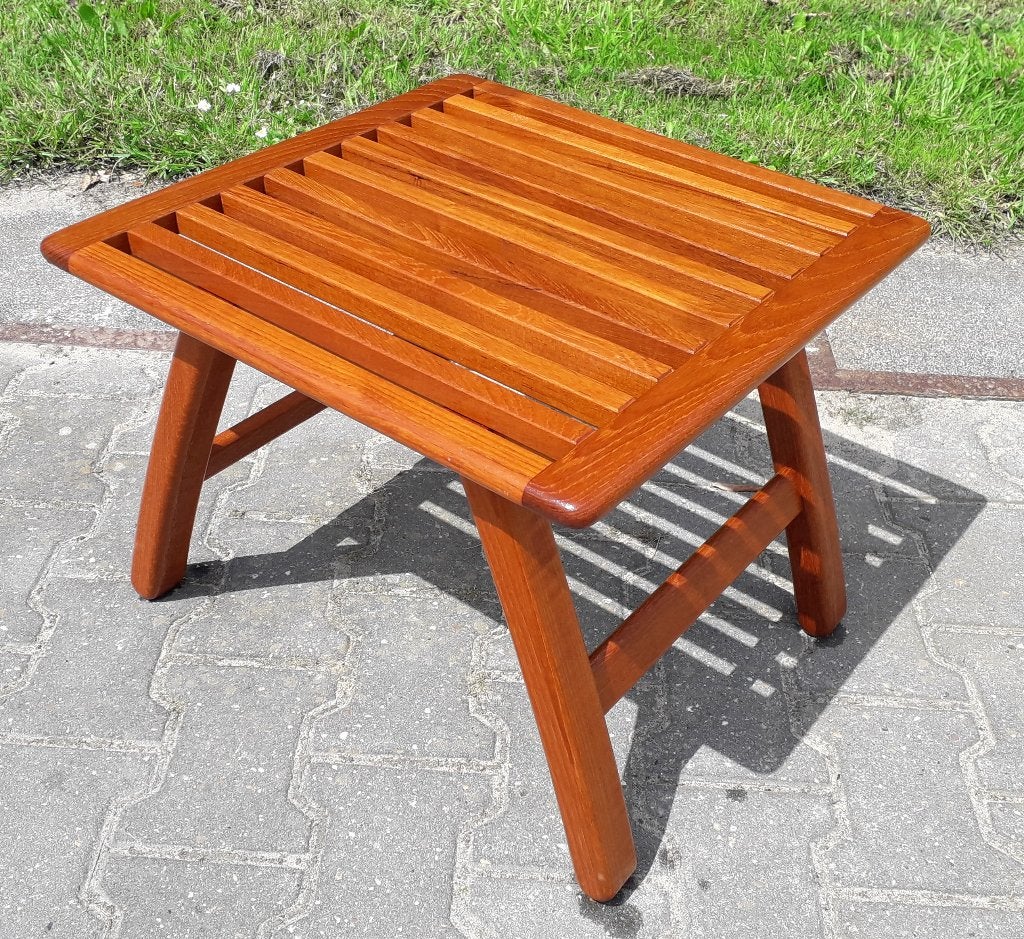 Teak boottafeltje voetenbankje 50x50x41(h) cm, Niet bekend, Zo goed als nieuw, Interieur en Kussens, Niet bekend