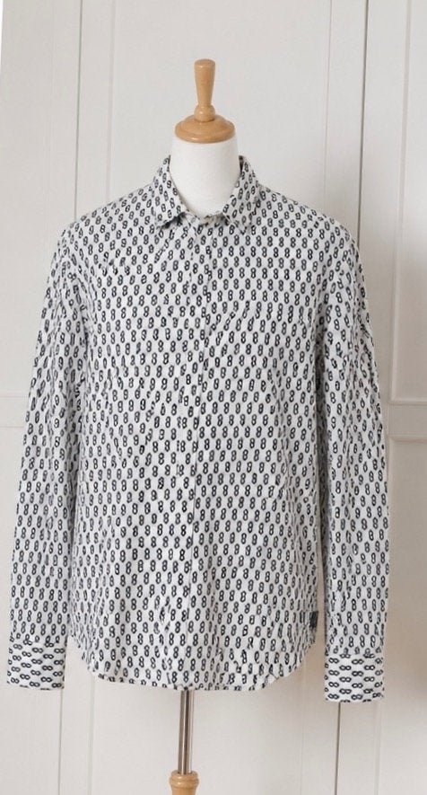 Scotch & Soda wit / zwart overhemd maat XL, Wit, Nieuw, Ophalen of Verzenden, Halswijdte 43/44 (XL)