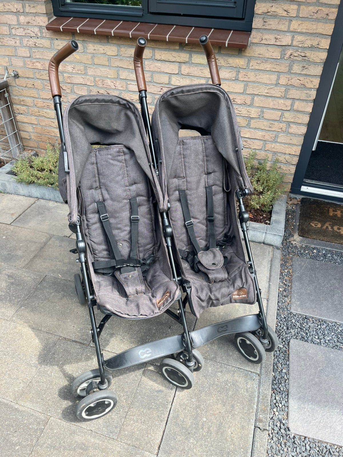 Duo buggy, Kinderen en Baby's, Buggy's, Ophalen, Gebruikt, Koelstra, Verstelbare rugleuning