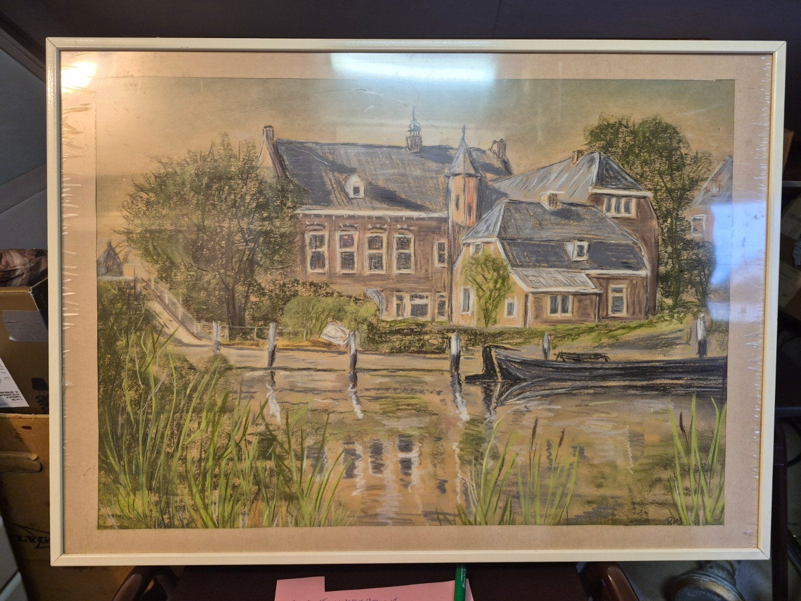 Schilderij  Gemaal molens Kinderdijk, Ophalen