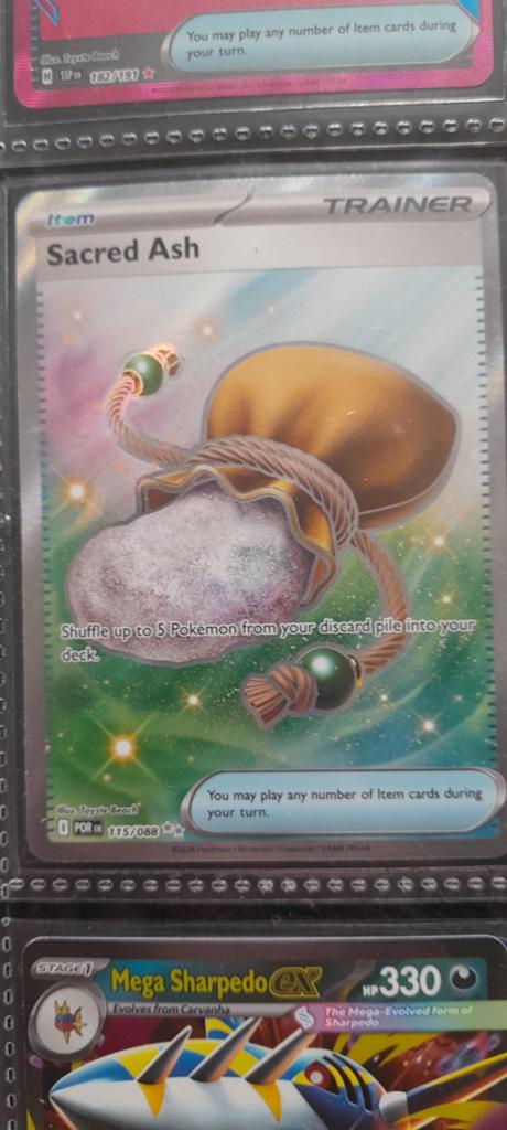 Pokémon TCG: Sacred Ash Trainer Kaart (Foil), Ophalen, Zo goed als nieuw, Losse kaart, Foil