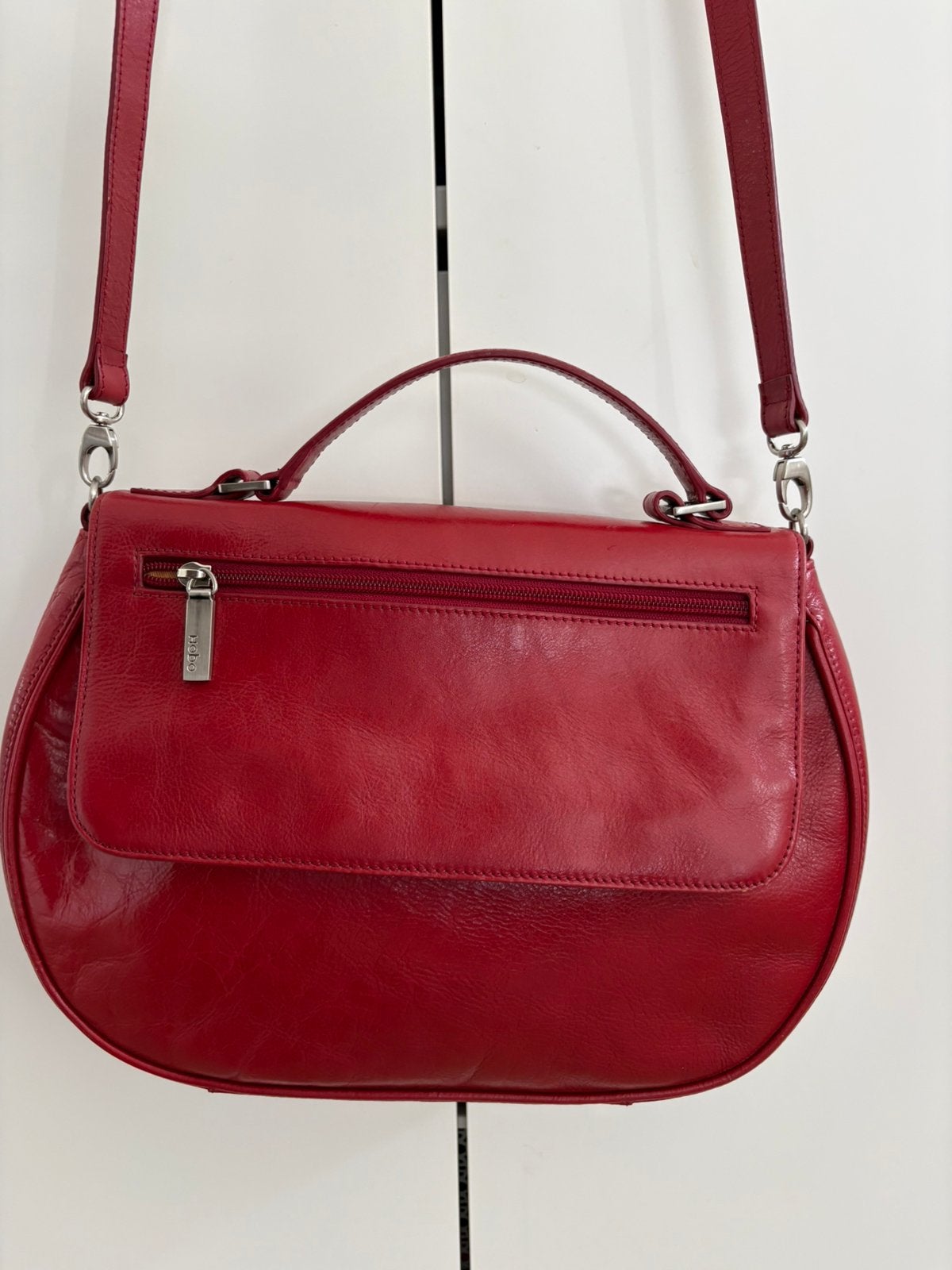 Vintage HOBO the original leren tas crossover, Verzenden, Zo goed als nieuw, Rood, Handtas