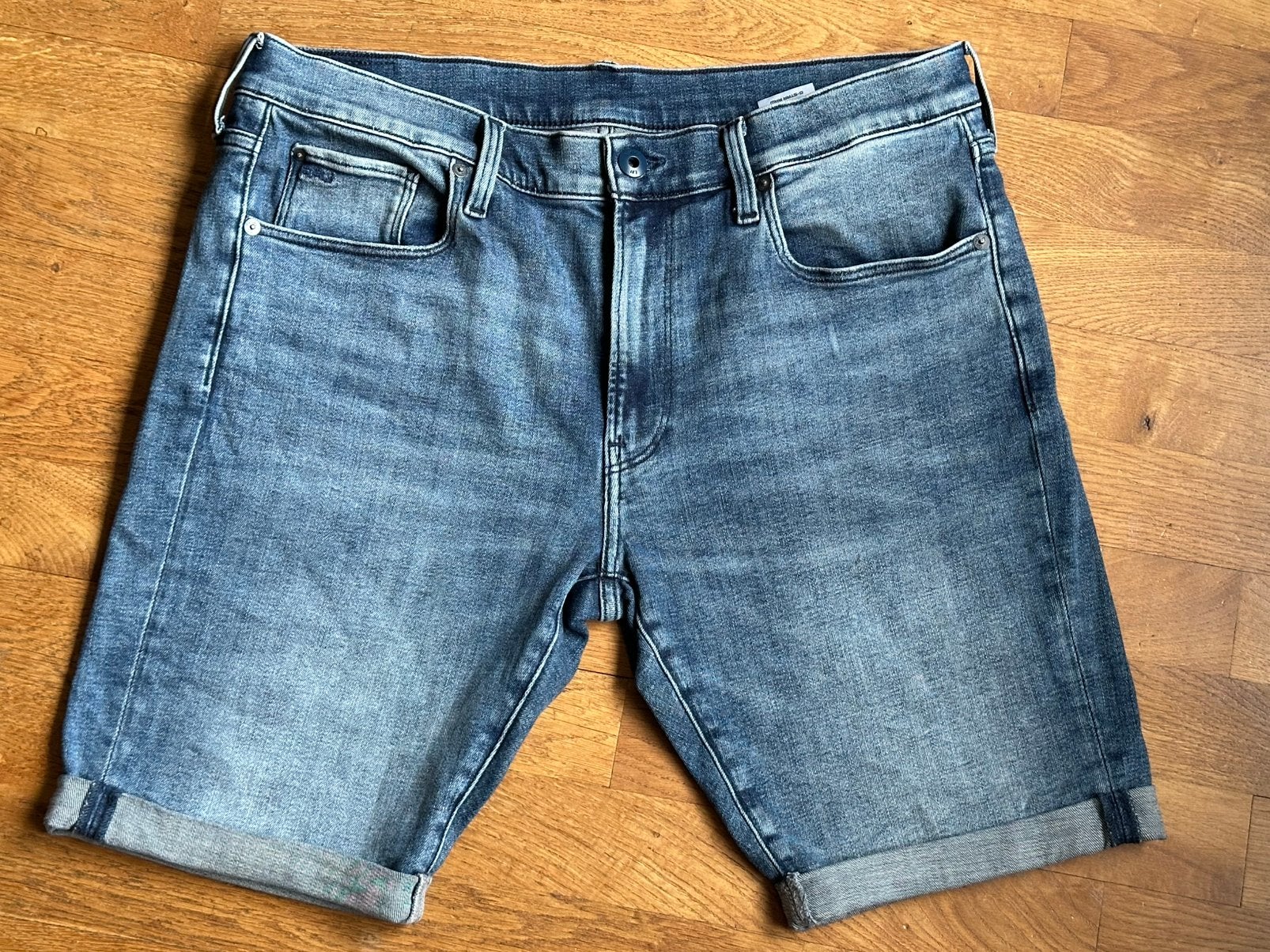 G-STAR RAW 3301 Slim Short - Maat 36, Ophalen, Gedragen, Blauw, W36 - W38 (confectie 52/54)