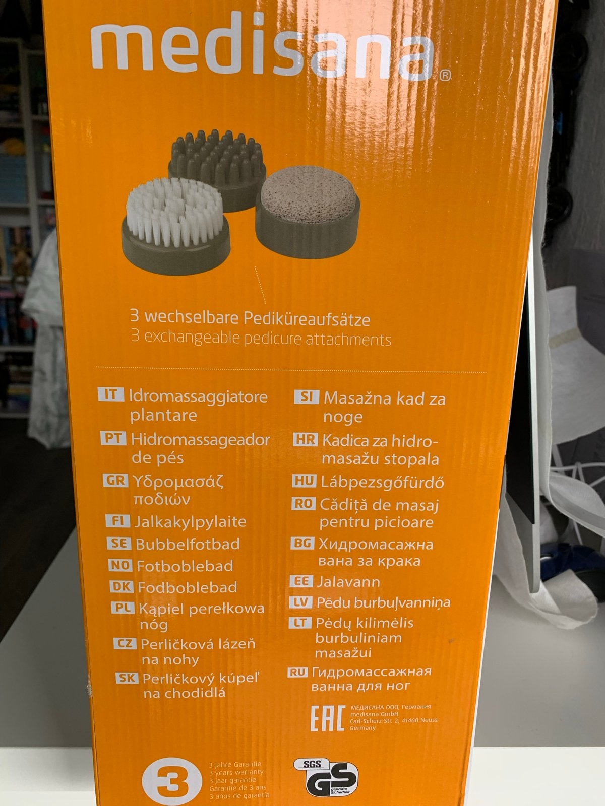 Medisana Voetenbad met eelt- en massage opzetstukken, Ophalen, Zo goed als nieuw, Hand- en Voetverzorging