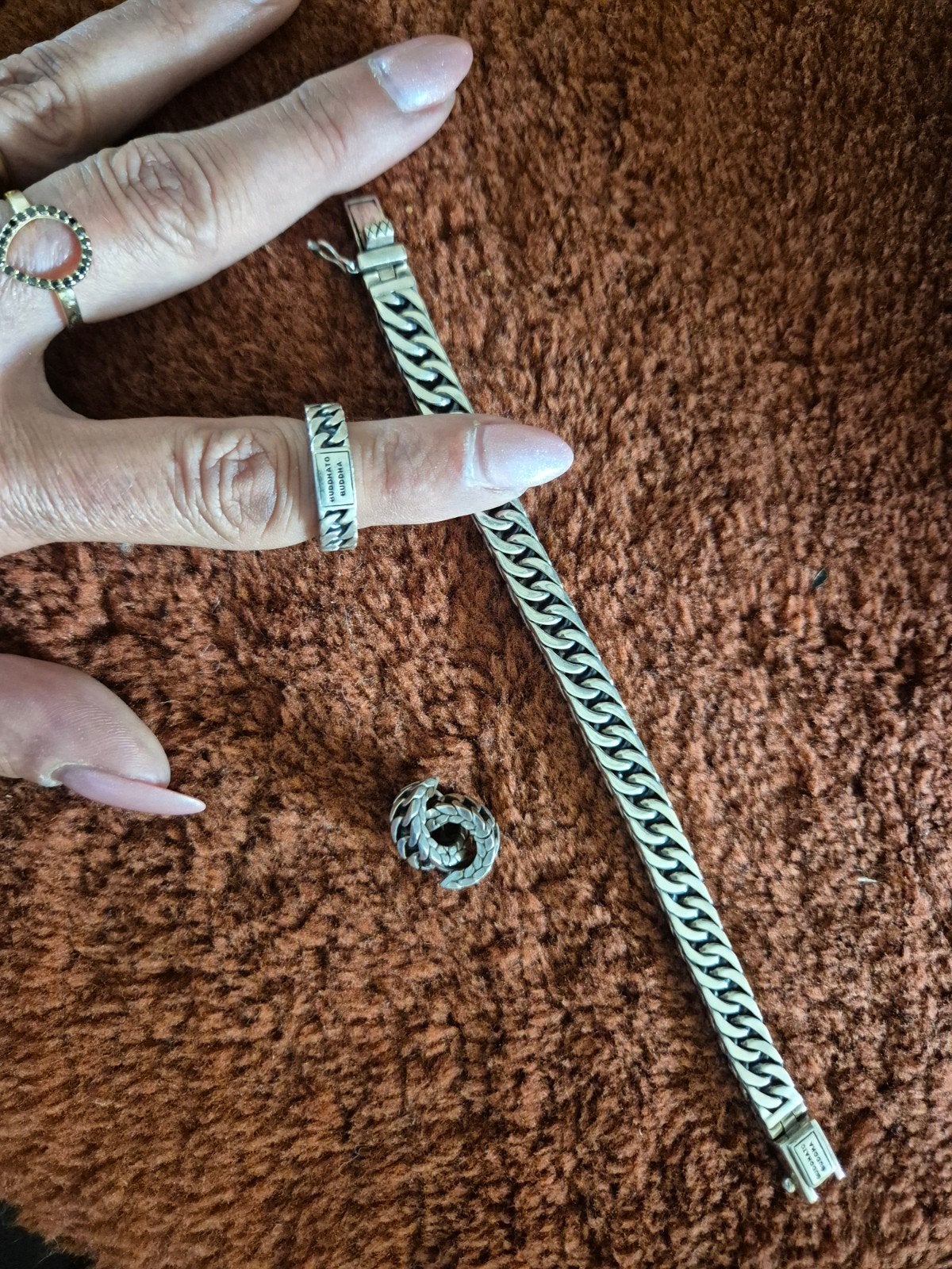 BtB Esther armband 18cm, ring mt 16 en oorbellen, Ophalen of Verzenden, Zo goed als nieuw, Zilver, Zilver