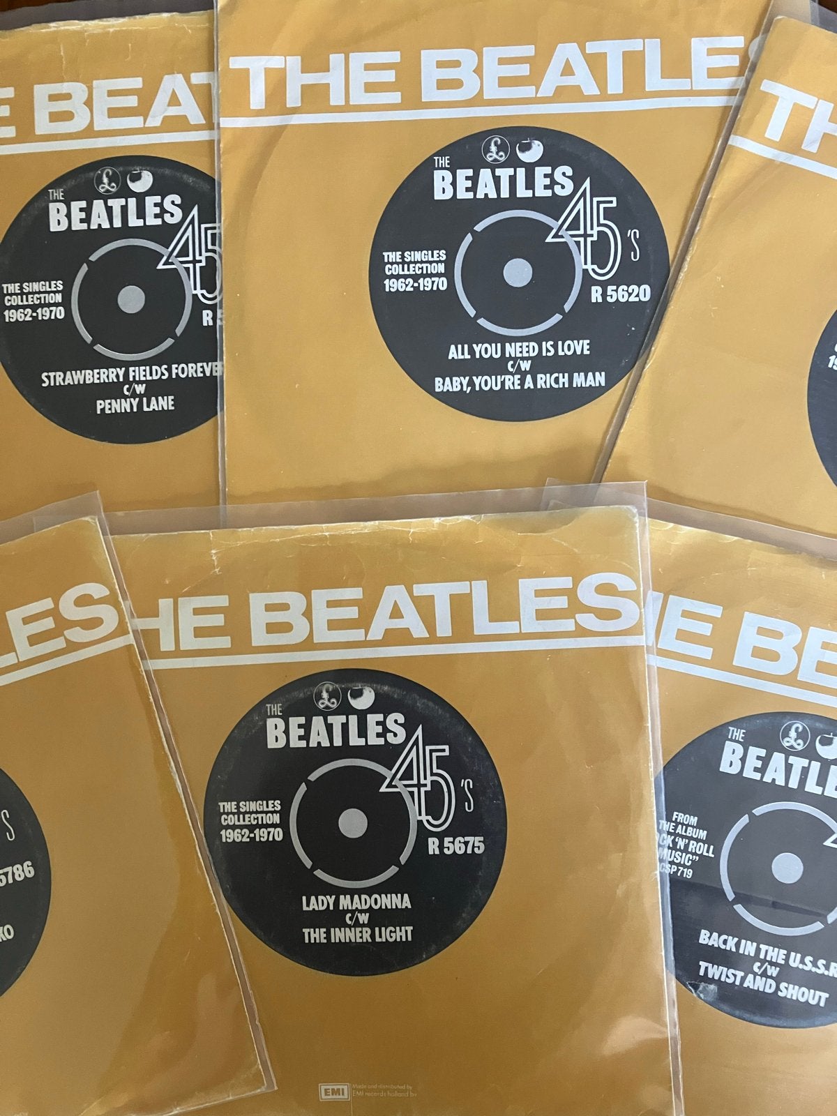 Sale: Beatles Singles Collection 62-70,  7 x 7 inch vinyl, Gebruikt, Originele persing, 7 inch, Ophalen of Verzenden
