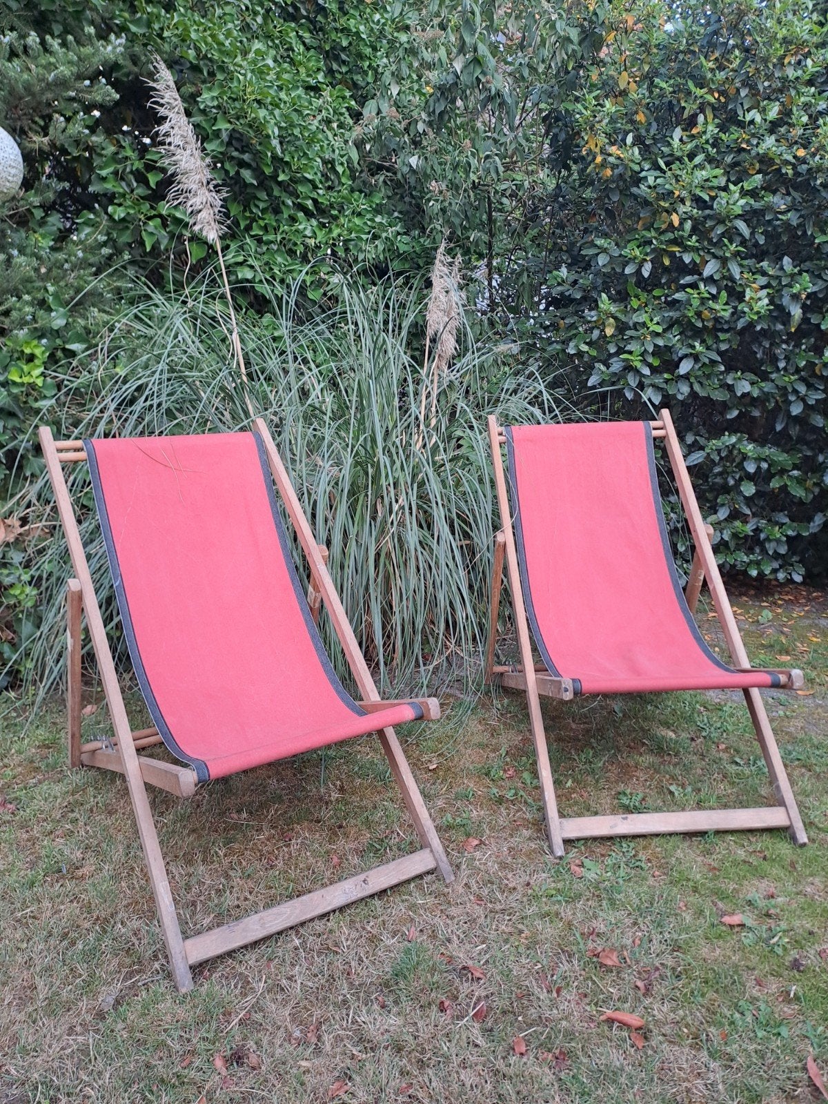 2 mooie degelijke vintage strandstoelen, Ophalen, Gebruikt
