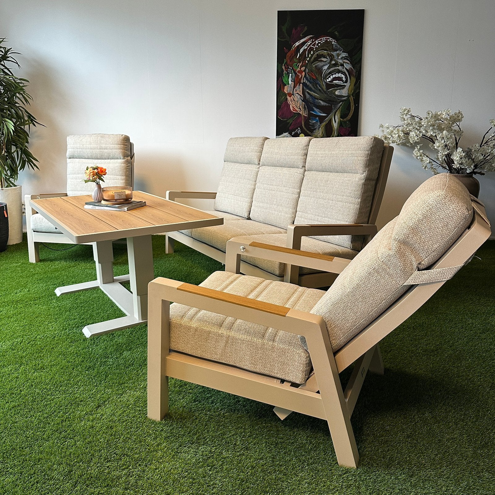 LIFE Luxe Loungeset – 3-Zitsbank + 2 Verstelbare Stoelen!!