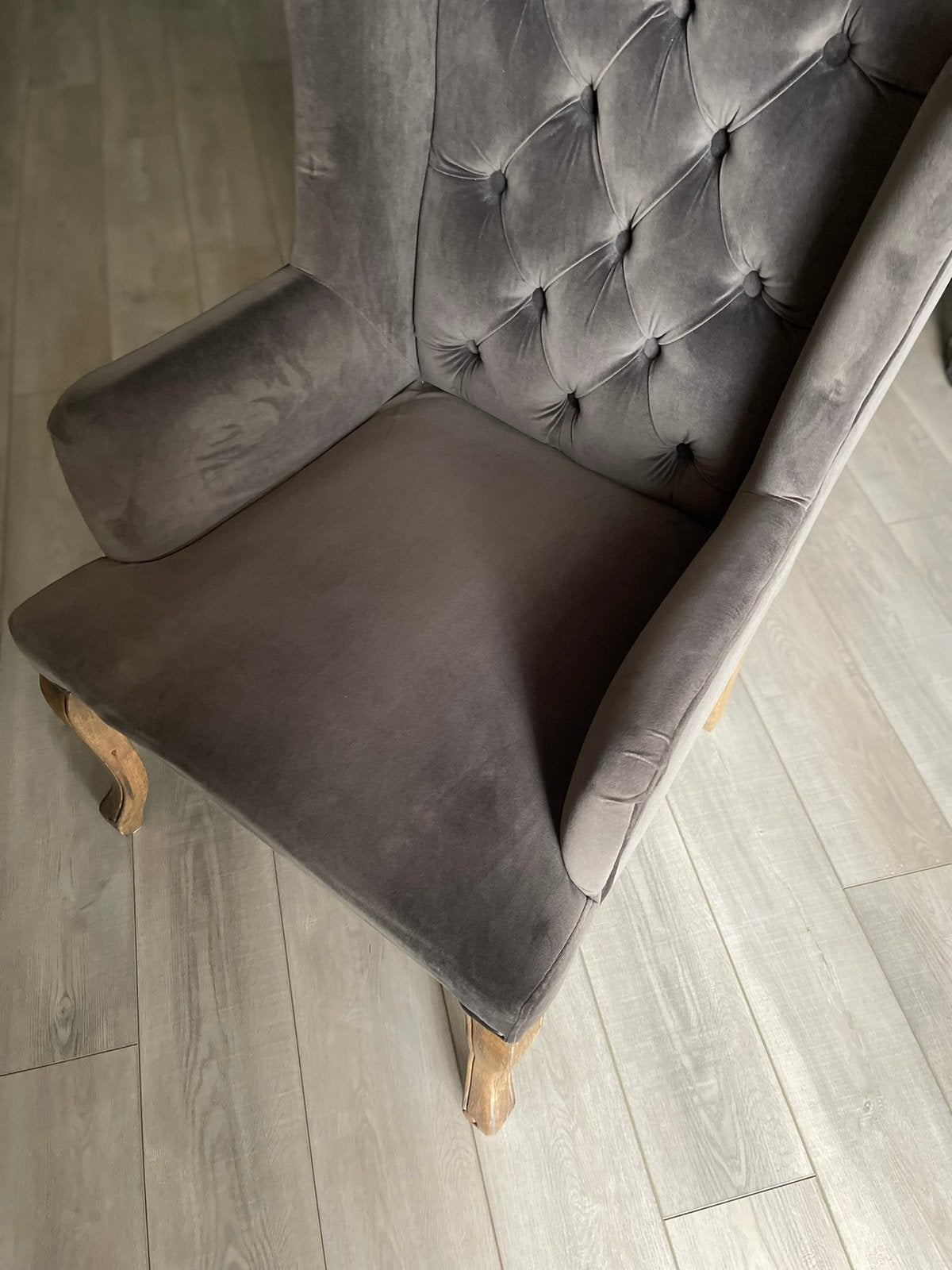 Eetkamer stoel - Wing Chair, Ophalen, Gebruikt, Landelijk Chique, Grijs