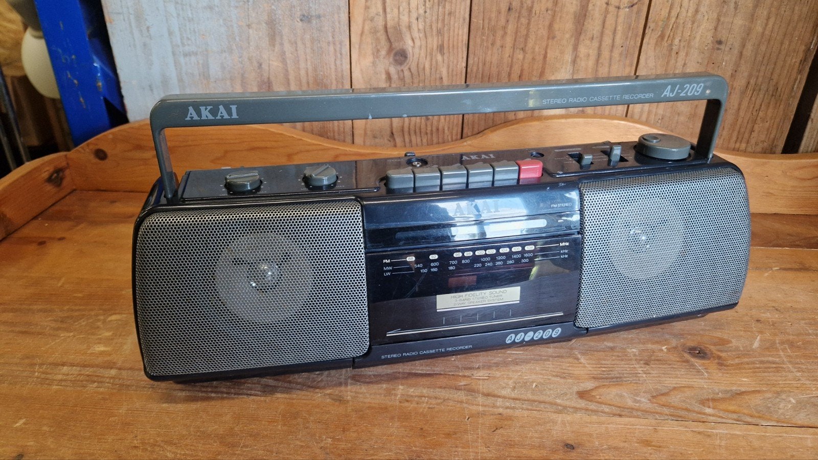 vintage Akai AJ-209 stereo cassette recorder, Ophalen of Verzenden, Gebruikt, Radio