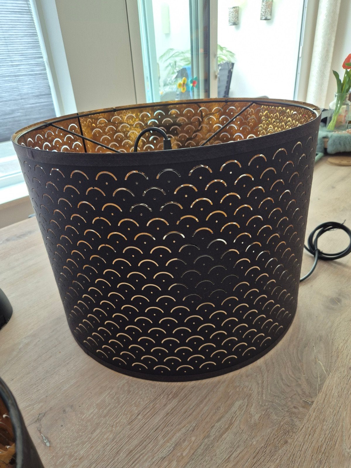 IKEA Nymö Hanglamp Zwart/Goud 44cm - Zo goed als nieuw, Ophalen, Zo goed als nieuw, Textiel