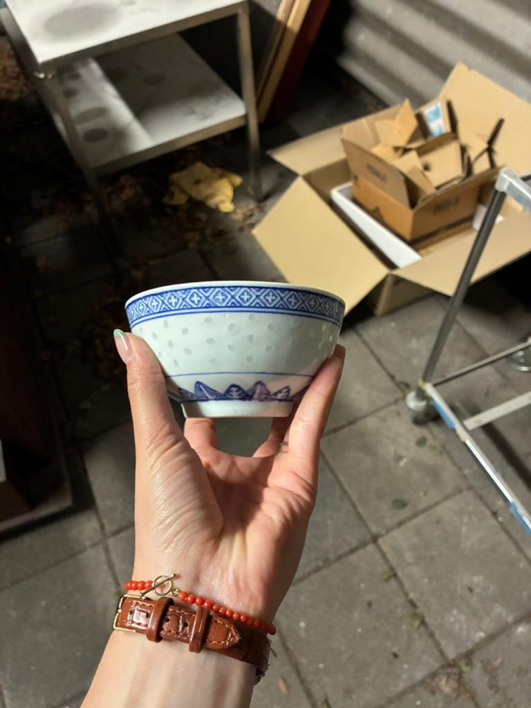 Set van 6 Chinese rijstkommen met drakenmotief, Ophalen
